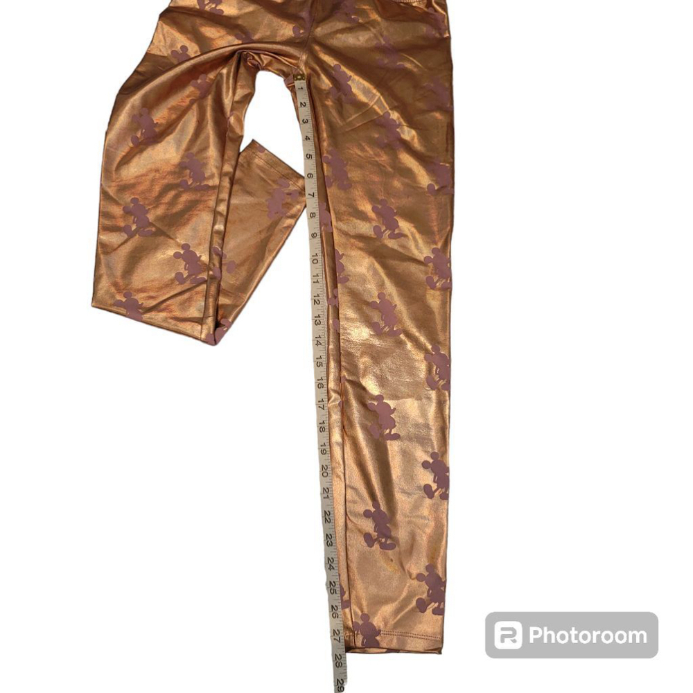 Women's Disney Rose Gold Pink Metallic Leggings - Size XS - Picture 8 of 8